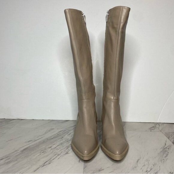 Aquatalia Pointed Toe Leather Tall Boot 7 1/2 - Picture 2 of 16